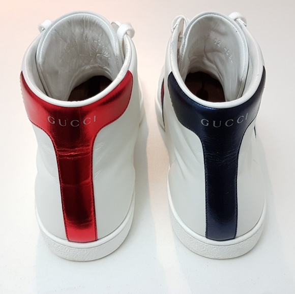 Gucci White Bee Ace High-Top Sneakers  Gucci M Siz - Picture 2 of 8